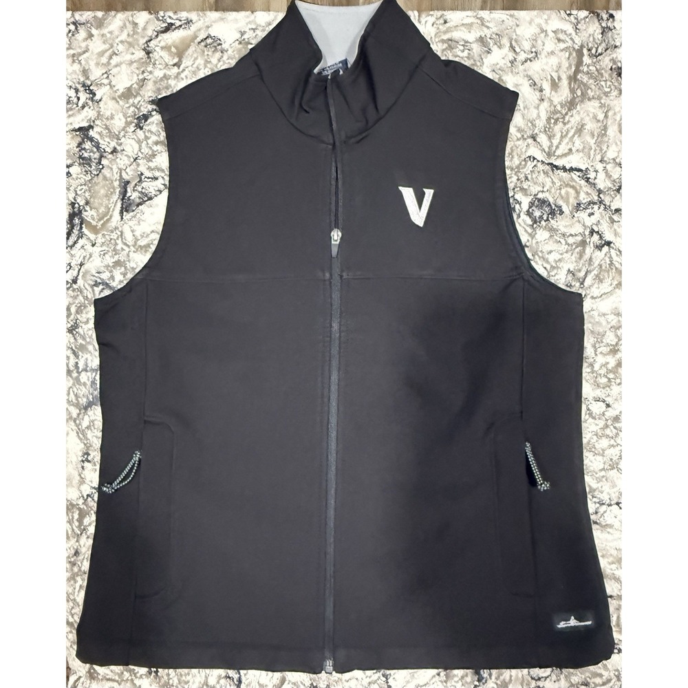 Charles River Apparel Womens Softshell Vest Large Black V Chest Logo